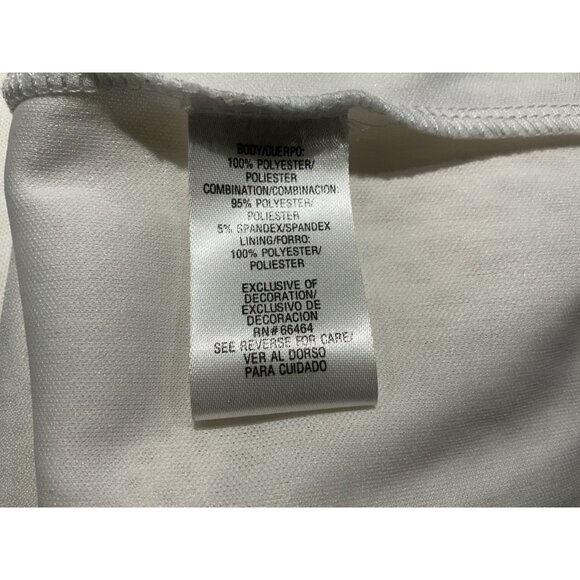 Sandra Darren Maxi Dress See Measurements Off White Beaded Neck Line Lace Lined - Picture 12 of 14